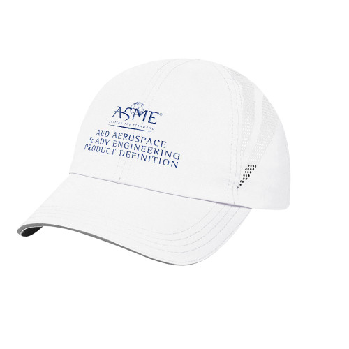 Womens White Performance Cap-AED Aerospace & ADDV Engineering Product Defenition