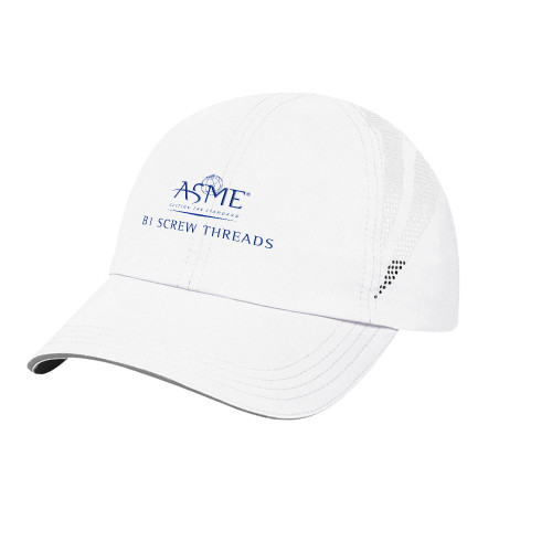 Womens White Performance Cap-B1 Screw Threads