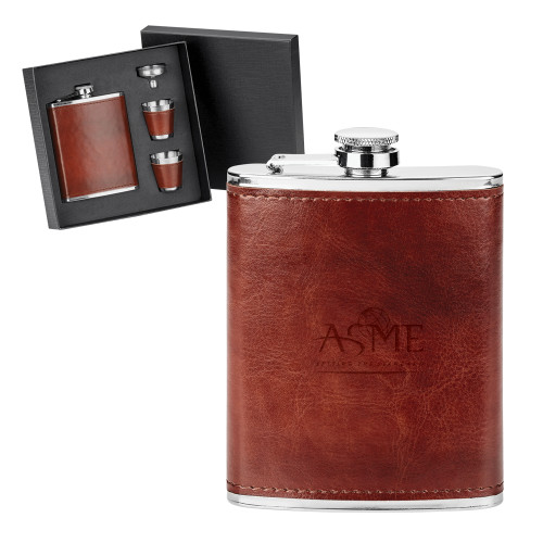 Fabrizio 4 Piece Brown Flask Set-ASME