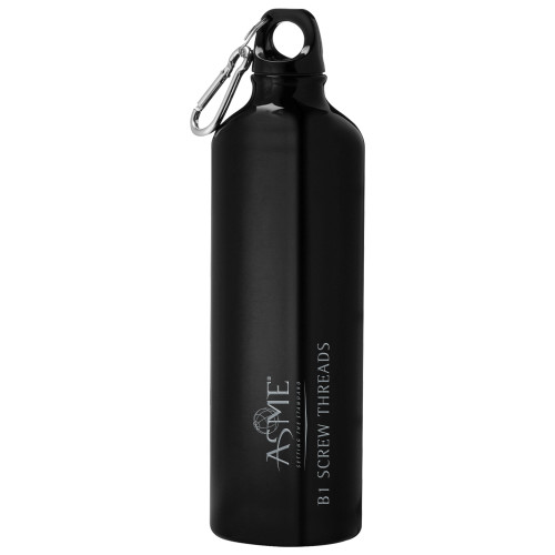 Venture Aluminum Black Bike Bottle 26oz-B1 Screw Threads Engraved