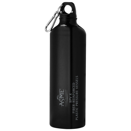  Venture Aluminum Black Bike Bottle 26oz - BPV X Fiber-Reinforced Plastic Pressure Vessels Engraved