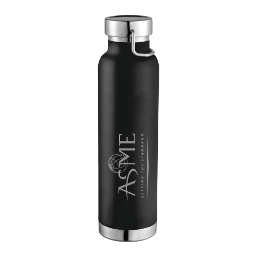 Thor Copper Vacuum Insulated Black Bottle 22oz-ASME
