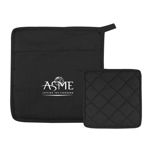 Quilted Canvas Black Pot Holder-ASME