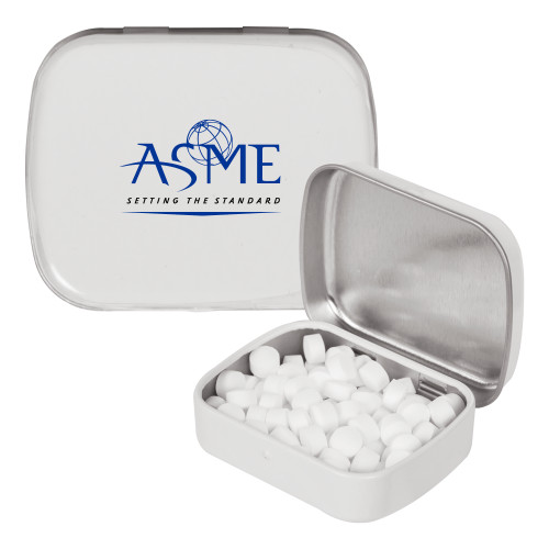 White Rectangular Peppermint Tin-ASME