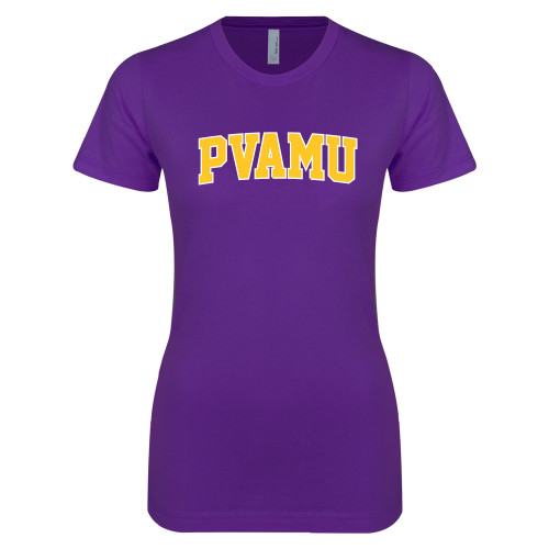  Next Level Womens Purple Boyfriend Tee - Arched PVAMU