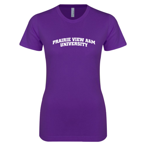  Next Level Womens Purple Boyfriend Tee - Arched Prairie View A&M