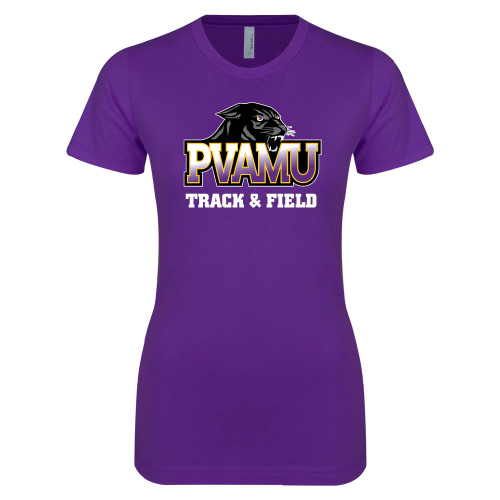  Next Level Womens Purple Boyfriend Tee - Track & Field