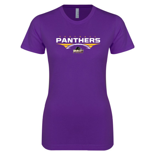  Next Level Womens Purple Boyfriend Tee - Football Design