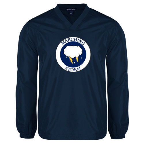  Navy V Neck Raglan Windshirt - Marching Storm Cloud Circle