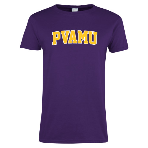  Womens Purple Short Sleeve Tee - Arched PVAMU