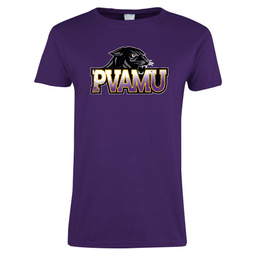  Womens Purple Short Sleeve Tee - Official Logo Distressed