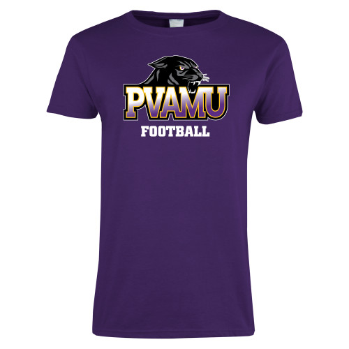  Womens Purple Short Sleeve Tee - Football