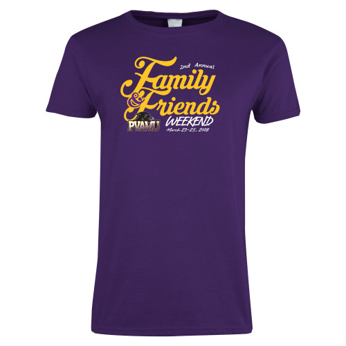  Womens Purple Short Sleeve Tee - 2018 Family Weekend