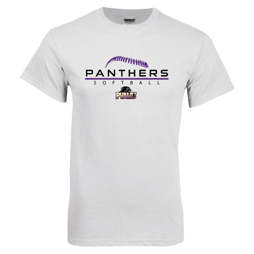  White T Shirt - Softball Design