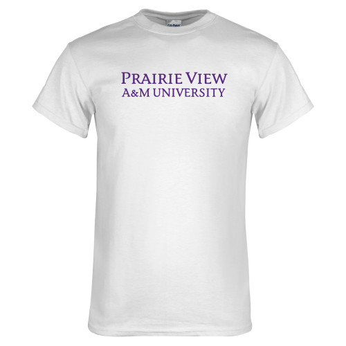  White T Shirt - Word Mark Stacked