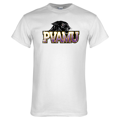  White T Shirt - Official Logo Distressed