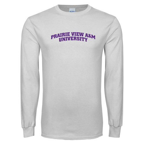  White Long Sleeve T Shirt - Arched Prairie View A&M