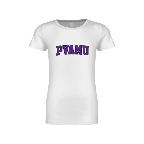  Next Level Girls White Fashion Fit T Shirt - Arched PVAMU