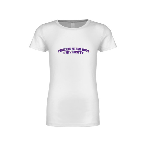  Next Level Girls White Fashion Fit T Shirt - Arched Prairie View A&M