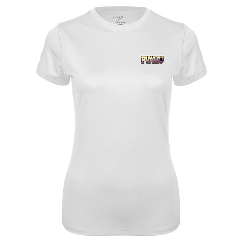  Womens White Performance Tee - PVAMU