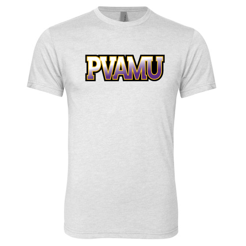  Next Level Heather White Triblend Tee - PVAMU