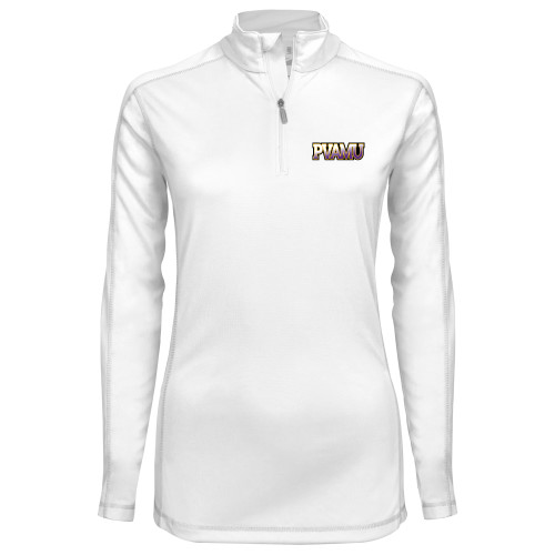  Syntrel Womens White Interlock 1/4 Zip - PVAMU