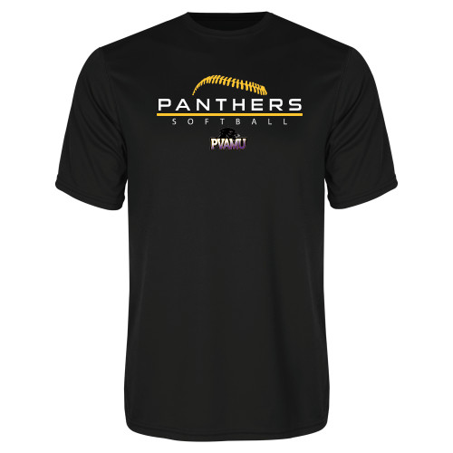  Black Performance Tee - Softball Design