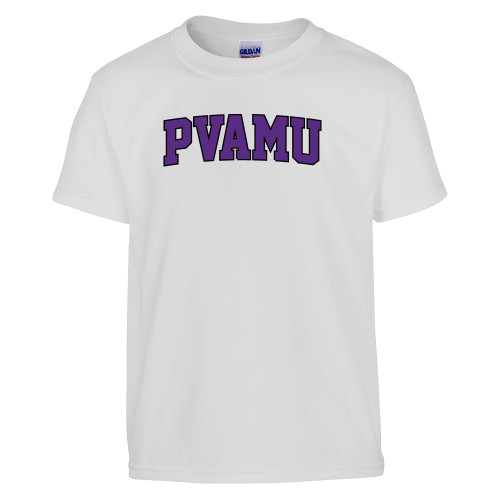  Youth White T Shirt - Arched PVAMU