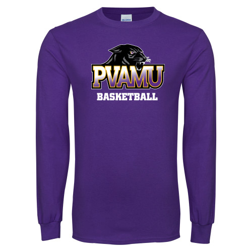  Purple Long Sleeve T Shirt - Basketball
