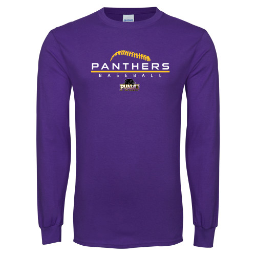  Purple Long Sleeve T Shirt - Baseball Design