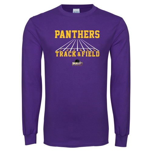  Purple Long Sleeve T Shirt - Track & Field Design