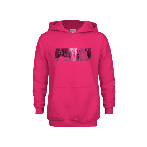 Youth Hot Pink Fleece Hoodie - PVAMU Foil