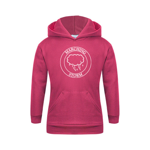  Youth Hot Pink Fleece Hoodie - Marching Storm Cloud Circle