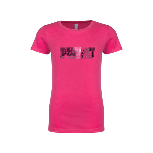  Next Level Girls Fuchsia Fashion Fit T Shirt - PVAMU Foil