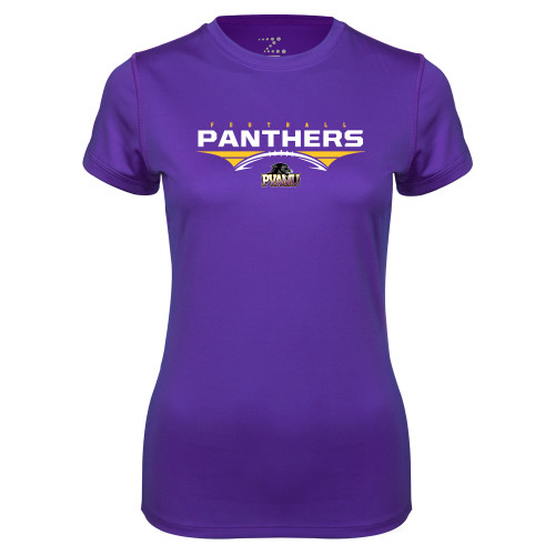 Womens Purple Performance Tee - Football Design