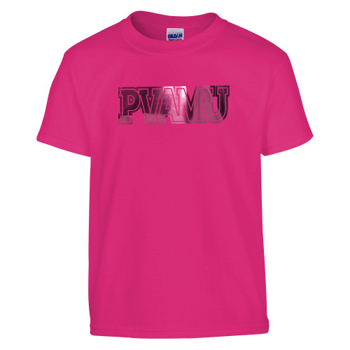  Youth Hot Pink T Shirt - PVAMU Foil