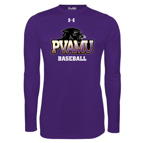  Under Armour Purple Long Sleeve Tech Tee - Baseball