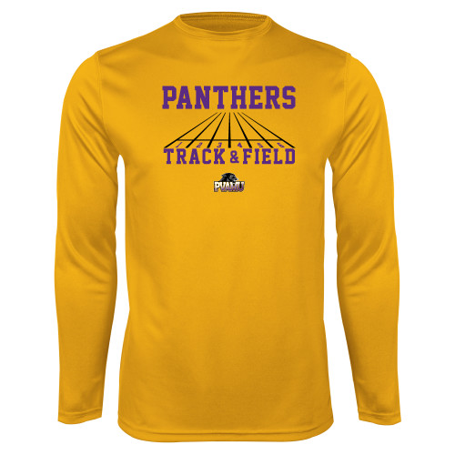  Gold Performance Long Sleeve Shirt - Track & Field Design