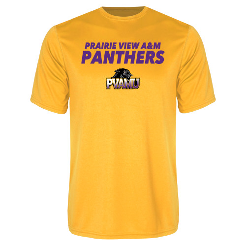 Gold Performance Tee - Stacked Prairie View A&M Panthers