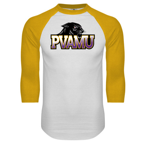 Main Image for  White/Gold Raglan Baseball T Shirt