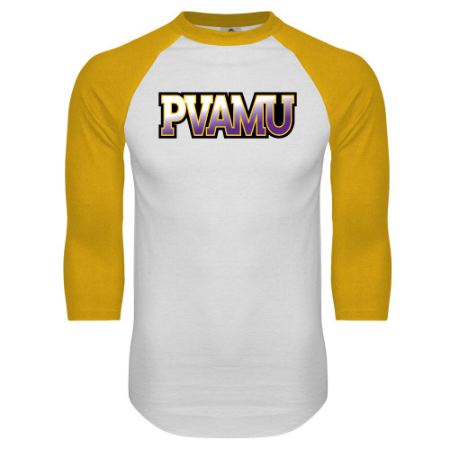 Main Image for  White/Gold Raglan Baseball T Shirt