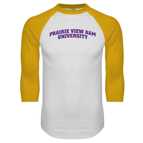 Main Image for  White/Gold Raglan Baseball T Shirt