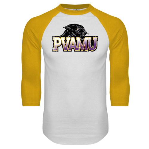 Main Image for  White/Gold Raglan Baseball T Shirt