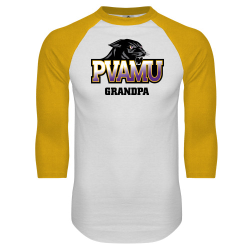 Main Image for  White/Gold Raglan Baseball T Shirt