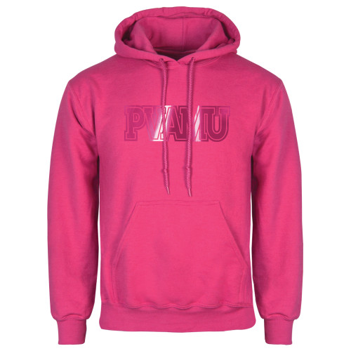  Womens Fuchsia Fleece Hoodie - PVAMU Foil