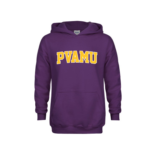  Youth Purple Fleece Hoodie - Arched PVAMU