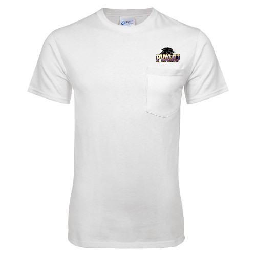  White T-Shirt w/Pocket - Official Logo