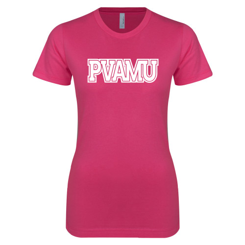  Next Level Womens Fuchsia Boyfriend Tee - PVAMU