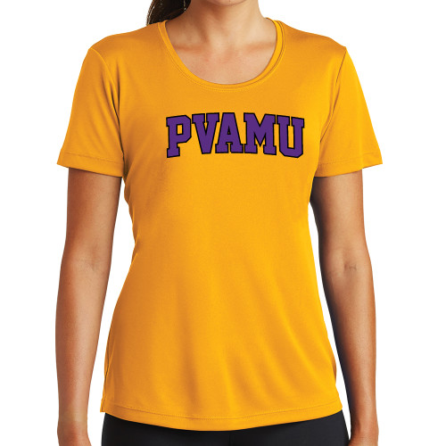  Womens Gold Performance Short Sleeve Tee - Arched PVAMU