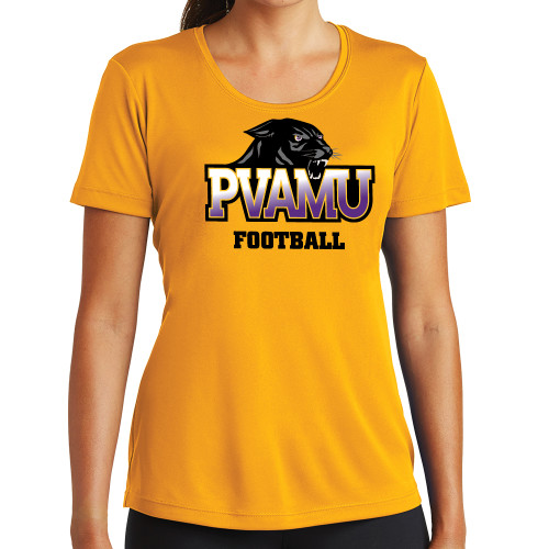  Womens Gold Performance Short Sleeve Tee - Football